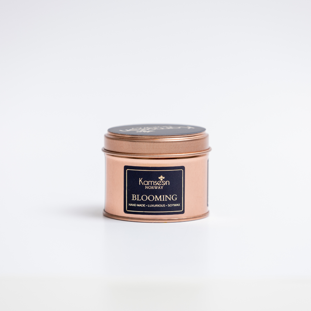 SCENTED CANDLE BLOOMING- Damascan Rose, Beragamott & Amber- fragrance like Paris spring.