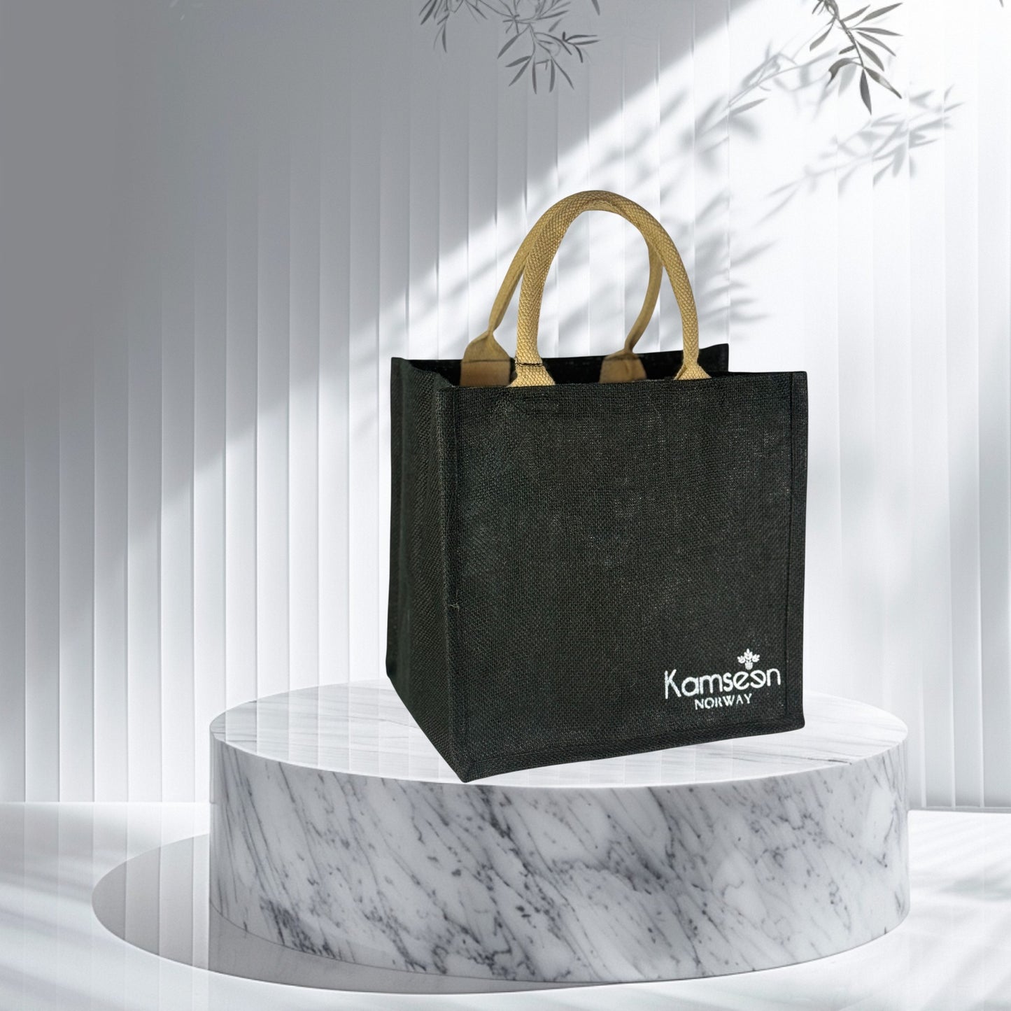 🌿👜 ØKOLOGISK JUTE VESKE – SVART