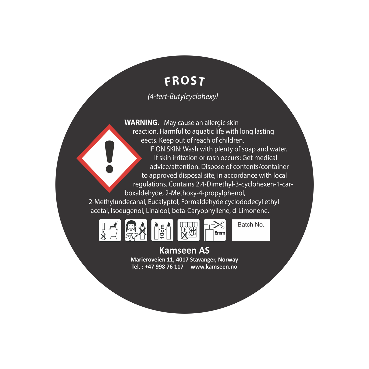DUFTENDE LYS FROST- Hindbær, appelsin og træagtig