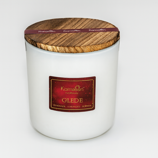 DUFTLYS GLEDE -  200gms- i hvit glasskrukke- 'KUN FORHÅNDSBESTILLINGER'