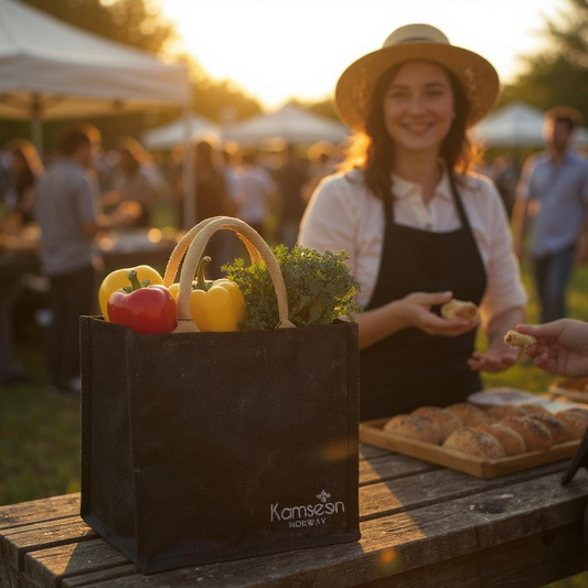 🌿👜 ØKOLOGISK JUTE VESKE – SVART